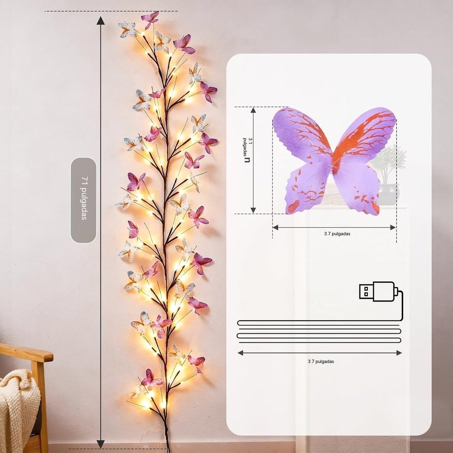 ✨ Rugalmas LED szőlővilágítás pillangókkal – Díszítsd otthonodat varázslatos és meleg hangulattal 🦋💡