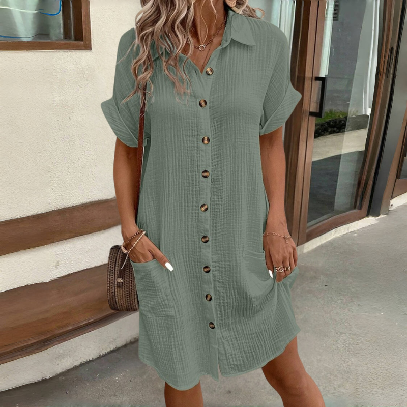 👗【S-2XL】Könnyű nyári ruha egyszerű stílusban - kényelmes, lélegző és előnyösen illeszkedik az alakhoz.