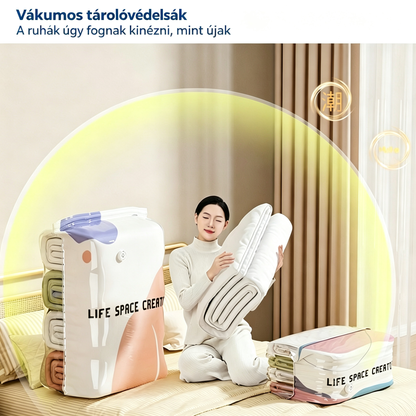 👕📦 [5 darabos szett! 1998 forint/db] Vákuumos ruhákhoz való tárolózsákok — Pumpa nélkül | Vastagított kialakítás dupla rétegű tömítésekkel a kipukkadás és a légszivárgás hatékony megakadályozása érdekében.