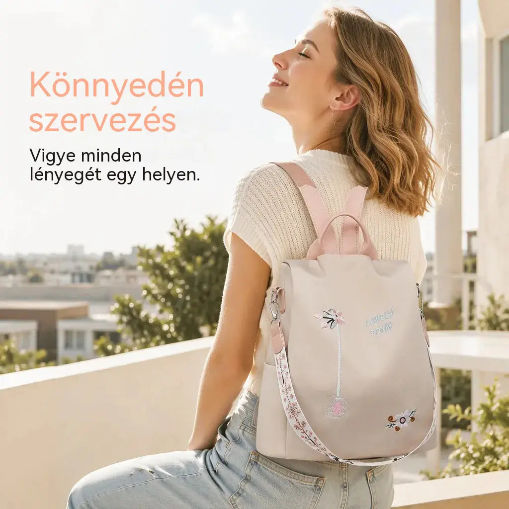 🔥【50% kedvezmény korlátozott ideig】Hímzett, nagy kapacitású, lopásgátló utazó hátizsák