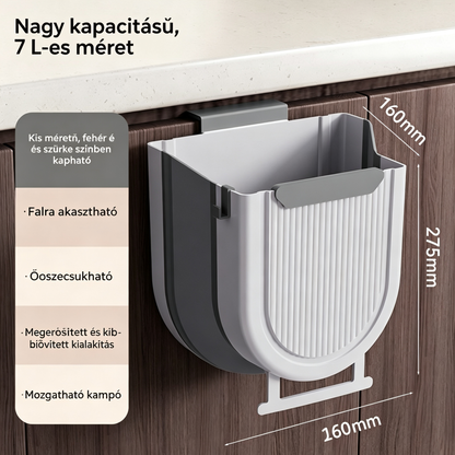 🗑️🚪Összecsukható, függő konyhai szemetes, függő szemetes háztartási szekrényajtókra