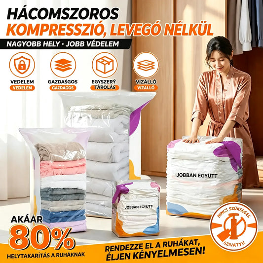 🔥 4 darab mindössze 100000 forintért! ⏳ Korlátozott ideig érvényes ajánlat—Pormentes vákuumos tárolózsákok (pumpa nélkül)