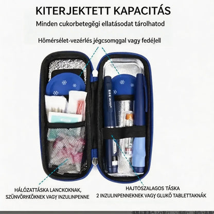 ❄️🧳 Inzulin utazó hűtőtáska hőmérsékletkijelzővel 📊