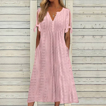🔥【Időkorlátos akció – féláron!】[S-5XL]👗Egyszerű és gyönyörű egyszínű ruha