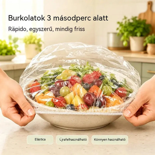 🔥 (300 darab) 🍽️ Extra nagy vastag, élelmiszeripari minőségű antibakteriális műanyag fólia