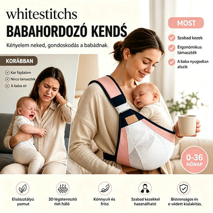 🔥【50% kedvezmény korlátozott ideig】👶 Könnyű, ergonomikus babahordozó | Ideális sétákhoz és utazáshoz ✈️
