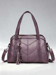 👜💟【50% ZNIŻKI】Torba z miękkiej skóry, torebka, duża pojemność, trzy przegrody, wodoodporna i odporna na zarysowania