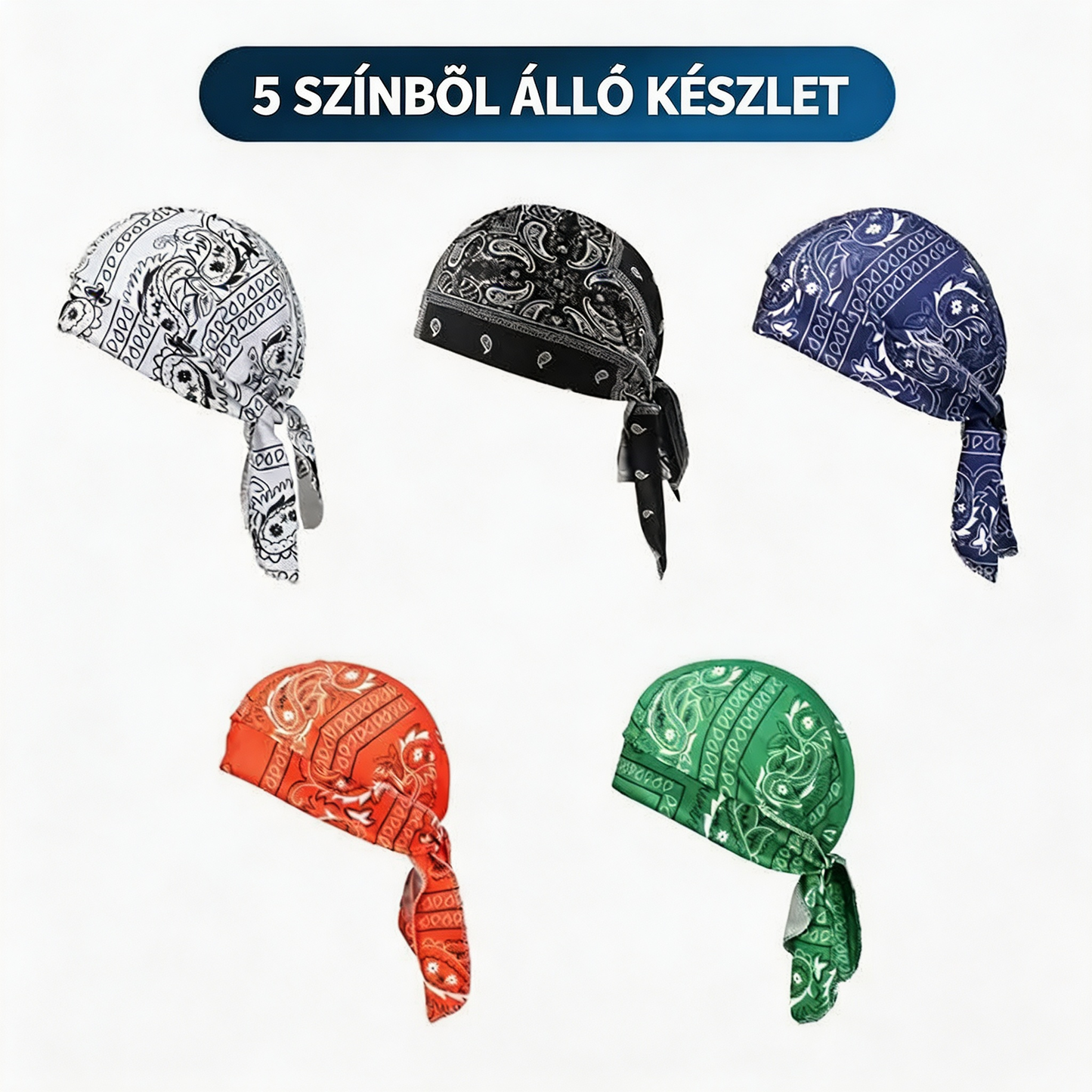 🏝【Nagyszerű ár-érték arányú csomag – 5 darab】Elegáns, retró stílusú sapka/fejkendő légáteresztő selyemből.
