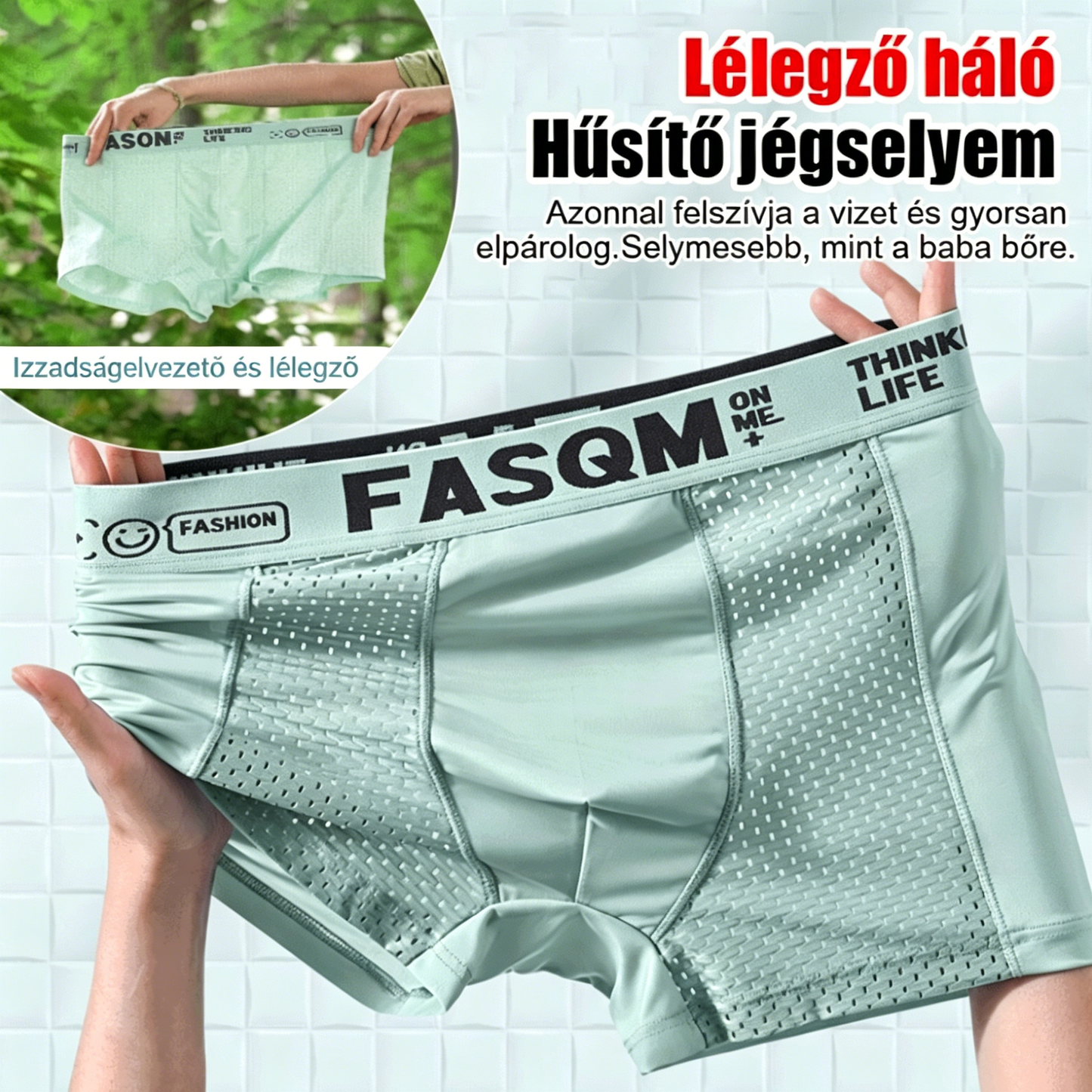 ⏰⏰【6 db】Férfi jégselyem lélegző hálós boxeralsó