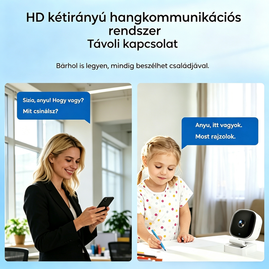 A nagyfelbontású kamerák intelligens otthoni megfigyelőrendszerrel vannak felszerelve, és távoli vezeték nélküli WiFi-n, infravörös éjjellátón, kétirányú kaputelefonon és nagyfelbontású kamerákon keresztül képesek megfigyelni.