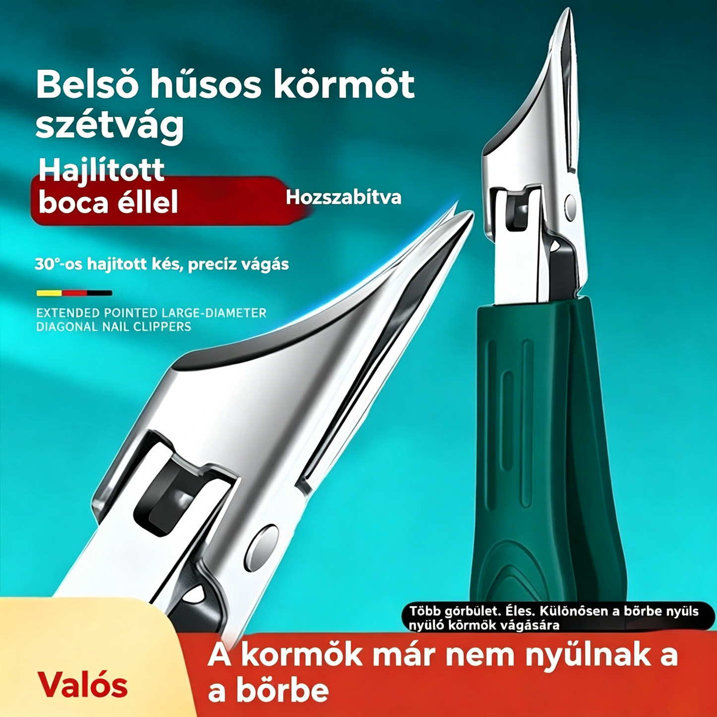 🔥【Korlátozott ideig 50% kedvezmény】🔥 Fröccsenésálló körömvágó olló, 25°-os szögben döntött pengével (3 darabos készlet)