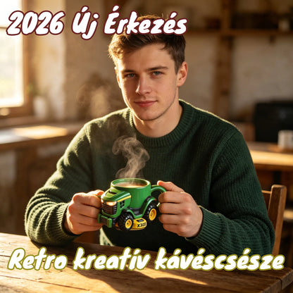 【2026 Új Érkezés - 🔥Korlátozott Ideig Féláron】☕Retro Kreatív Kávésbögre - Zöld Traktor Bögre
