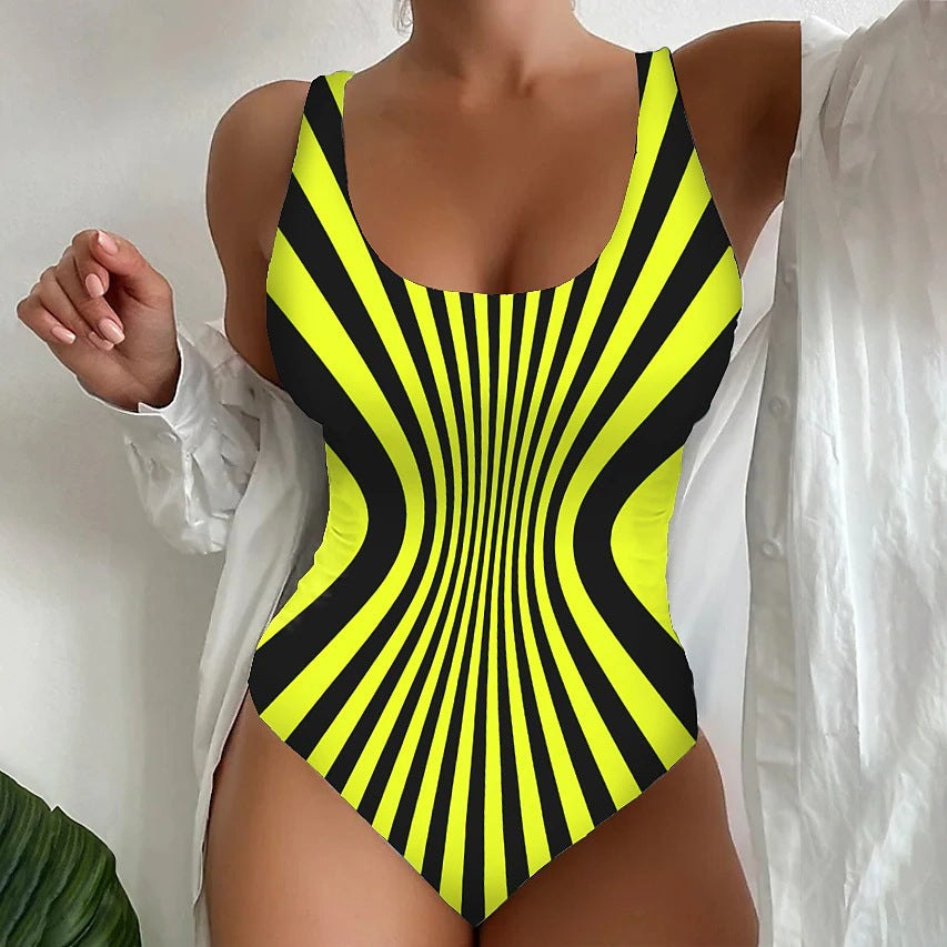 🏖️【Utolsó nap – 50% kedvezmény】🔥【Akciós ár】【S~8XL】Egyedi csíkos egyrészes fürdőruha