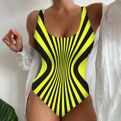🏖️【Utolsó nap – 50% kedvezmény】🔥【Akciós ár】【S~8XL】Egyedi csíkos egyrészes fürdőruha