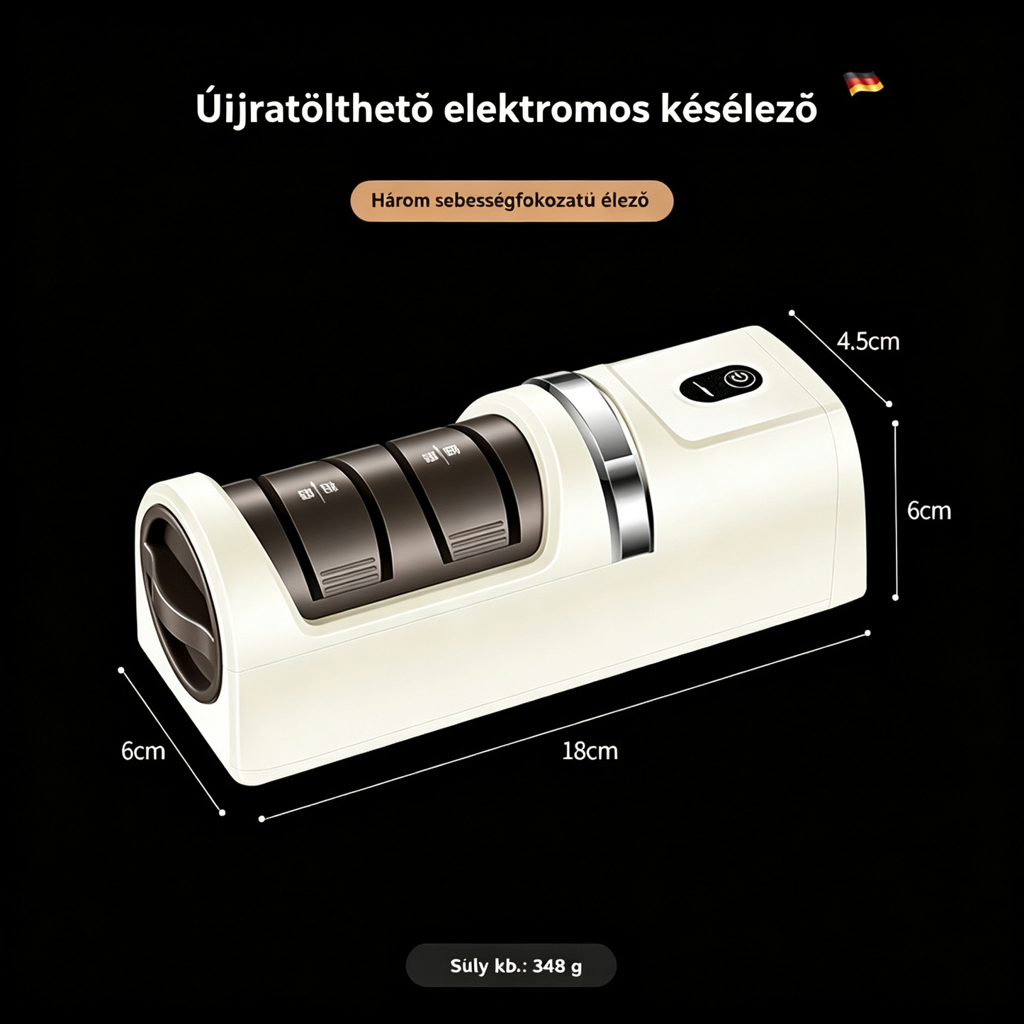 ⏳ 50% kedvezmény! 🔪 Multifunkcionális, akkus elektromos késélező, újratölthető ✨