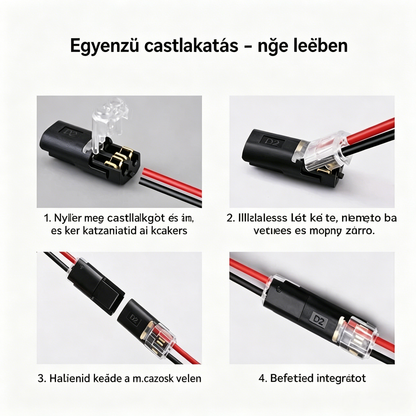 🔥50% off【1000 darab raktáron】⚡️Csupaszodásmentes kábelcsatlakozó reteszelő csattal, biztonsági zárral és csúszásgátló bevonattal
