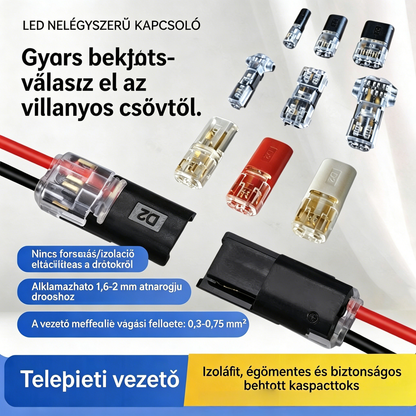 🔥50% off【1000 darab raktáron】⚡️Csupaszodásmentes kábelcsatlakozó reteszelő csattal, biztonsági zárral és csúszásgátló bevonattal