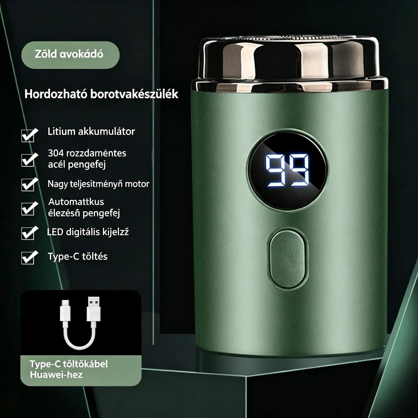 🔥Legnagyobb ajánlat: 50% KEDVEZMÉNY🔥Erőteljes mini elektromos borotva férfiaknak digitális kijelzővel