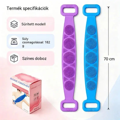 🔥Vásárolj 1-et, kapsz 1-et ingyen 🛁 Kétoldalas szilikon fürdőkesztyű – Extra hosszú testradír a könnyű háttisztításhoz