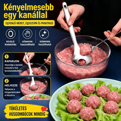 🍖 【3 darabos】304 rozsdamentes acél húsgombóc forma - Ideális hús- és halgombócok készítéséhez, tökéletes otthoni főzéshez 🥄