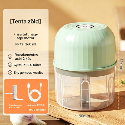 🔥2 darab csak 9500 Ft-ért! ⏱️🥕 Zöldségeket apríts másodpercek alatt - Vezeték nélküli mini zöldségaprító!