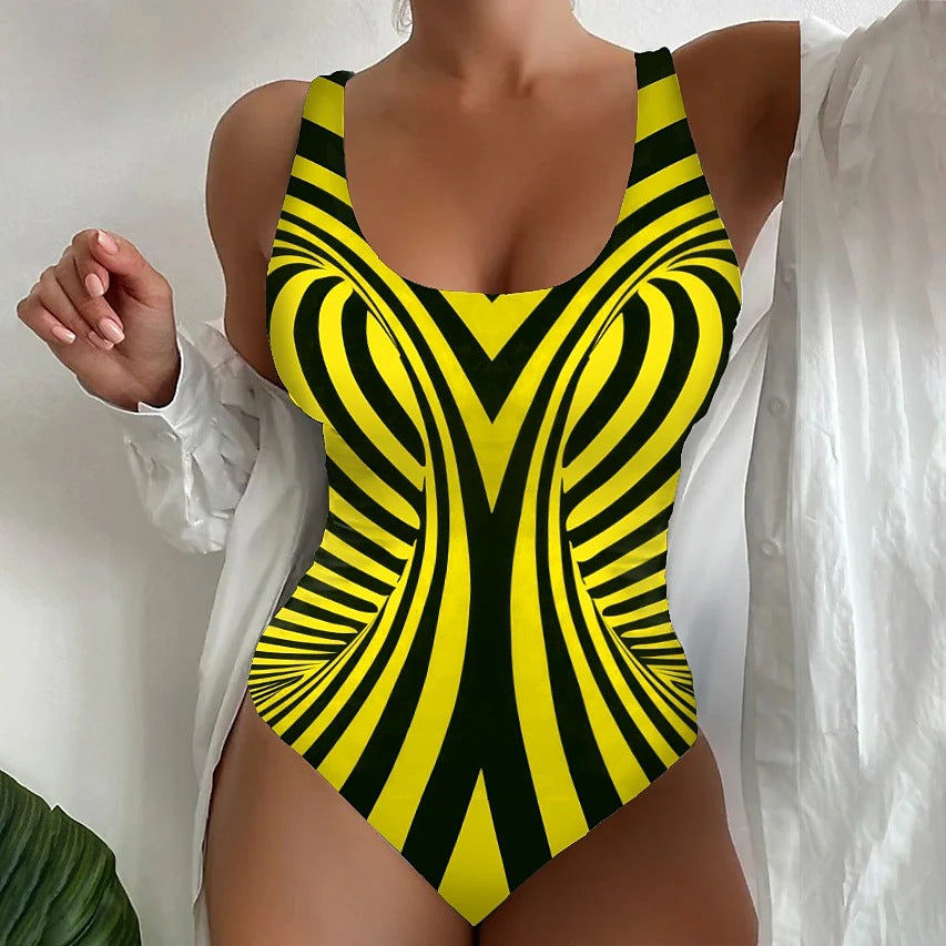 🏖️【Utolsó nap – 50% kedvezmény】🔥【Akciós ár】【S~8XL】Egyedi csíkos egyrészes fürdőruha