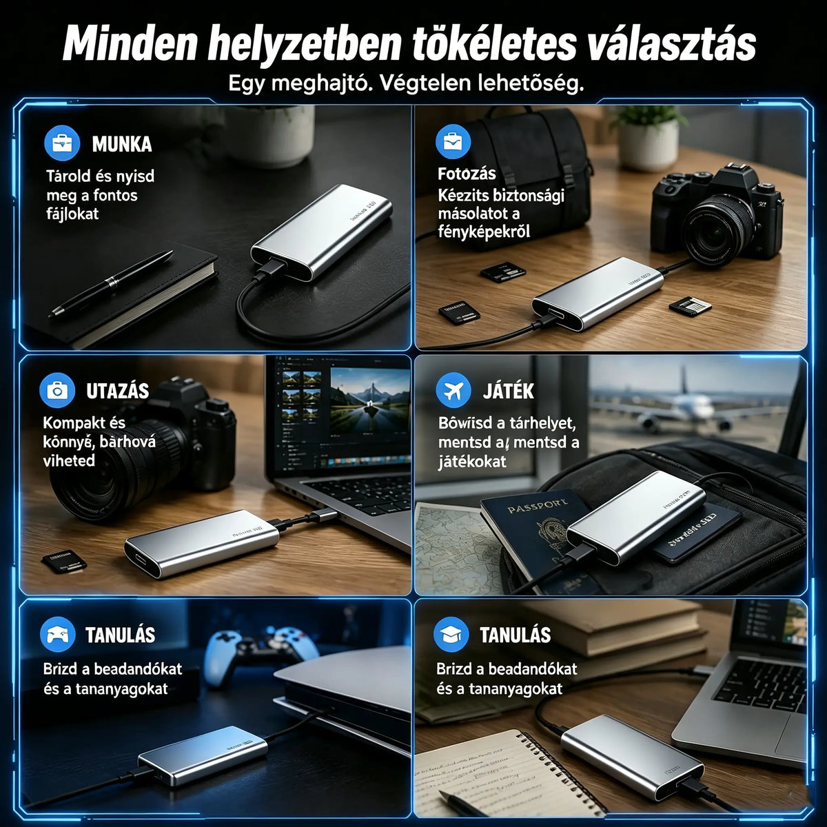 Utolsó nap, amikor 50%-ot olcsóbban vásárolhatsz - Hordozható külső SSD meghajtó - Védd meg fotóidat, videóidat és fontos fájljaidat.