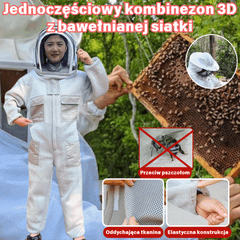 🐝Jednoczęściowy kombinezon 3D z bawełnianej siatki