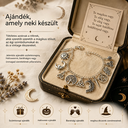 Női vintage charmos karkötő misztikus hangulattal – Mennyei, gótikus és bohém ékszerek 🔮✨