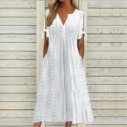 🔥【Időkorlátos akció – féláron!】[S-5XL]👗Egyszerű és gyönyörű egyszínű ruha