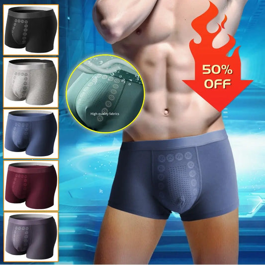 50% kedvezmény, vegyél 1-et, kapsz 2-t【Férfi légáteresztő és antibakteriális 3 darabos boxeralsó】