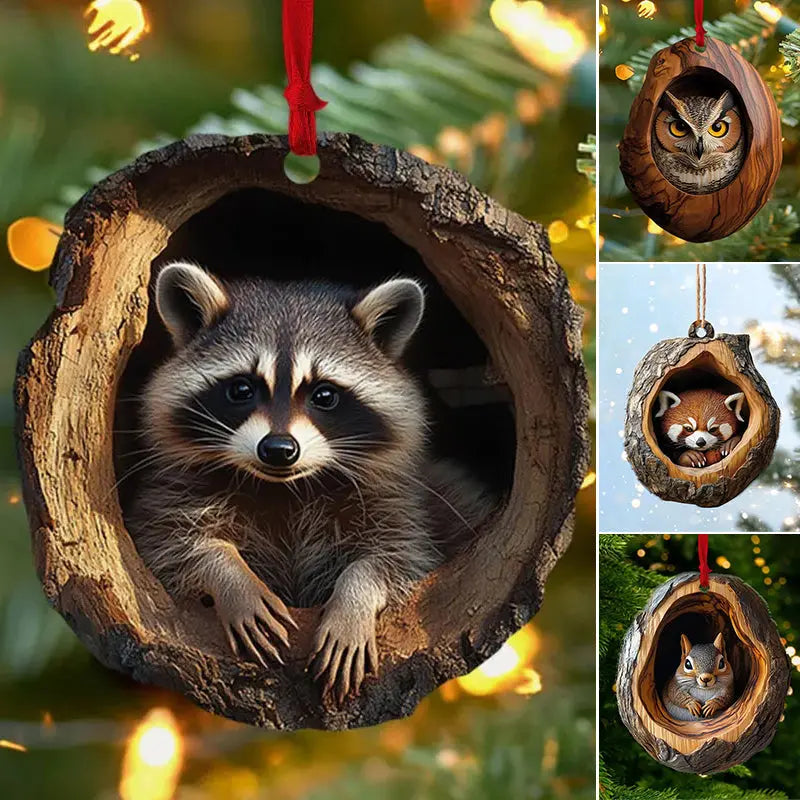 【5/10 darab】🎄Állatos karácsonyfadíszek – kisméretű állatfigurás díszek
