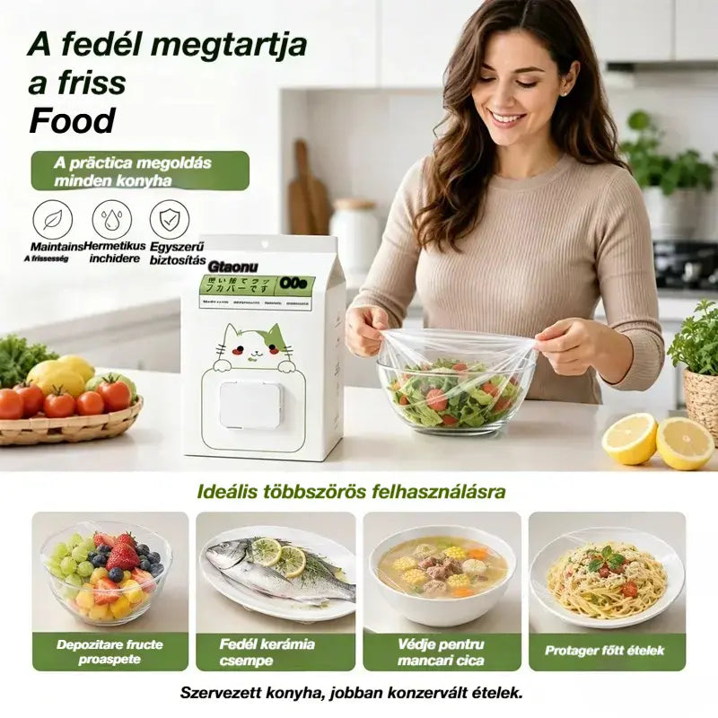 🥗✨ 300 eldobható ételtakaró | Rugalmas huzatok tányérokhoz, tálakhoz és edényekhez