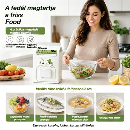🥗✨ 300 eldobható ételtakaró | Rugalmas huzatok tányérokhoz, tálakhoz és edényekhez