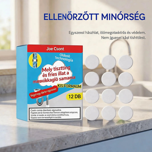 🥳💞 Hatékony lefolyótisztító pezsgőtabletták, amelyek gyorsan feloldják a hajat, a zsírt és az eltömődéseket; antibakteriális és szagtalanító tulajdonságokkal is rendelkeznek – mosogatókban, WC-kben és padlólefolyókban is használhatók.