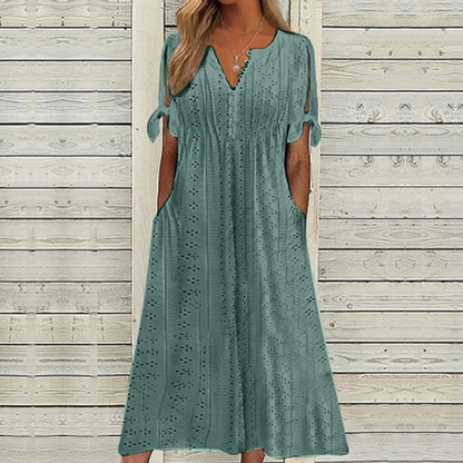 🔥【Időkorlátos akció – féláron!】[S-5XL]👗Egyszerű és gyönyörű egyszínű ruha