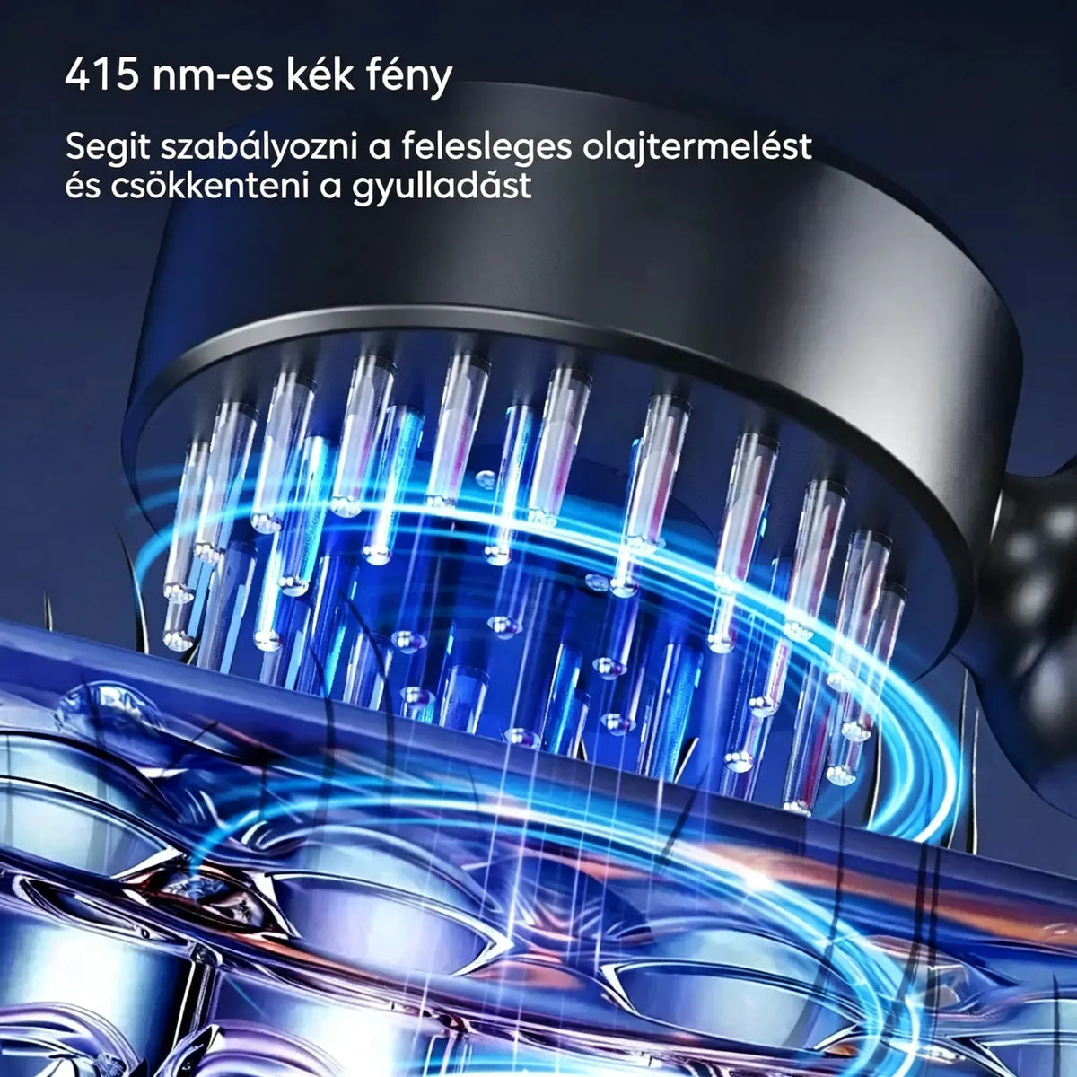 🙎‍♀️👍Piros és kék fényvezető folyékony mikroáramos spray hajnövekedéshez, vibráló elektromos masszázsfésű, fejbőr illóolaj, hajápoló készülék