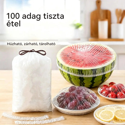 【200 darab】Eldobható, átlátszó fólia, ideális tárolóedényekhez és élelmiszerekhez. Tökéletes illeszkedés, jó tömítés és könnyen használható.