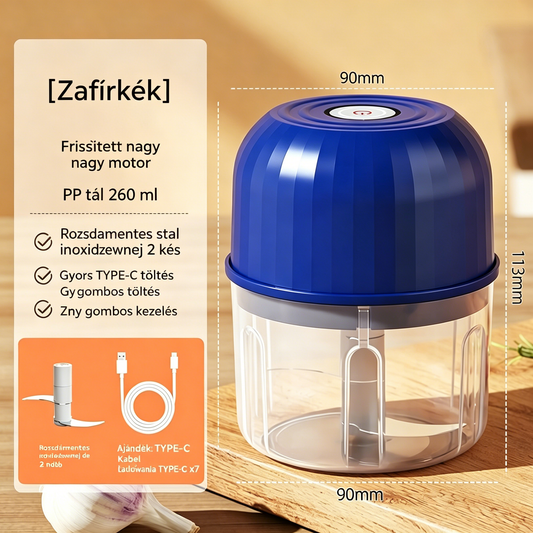 🔥2 darab csak 9500 Ft-ért! ⏱️🥕 Zöldségeket apríts másodpercek alatt - Vezeték nélküli mini zöldségaprító!