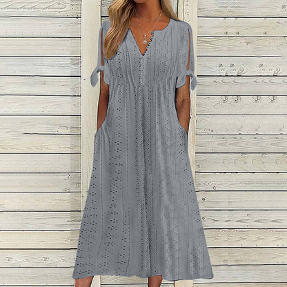 🔥【Időkorlátos akció – féláron!】[S-5XL]👗Egyszerű és gyönyörű egyszínű ruha