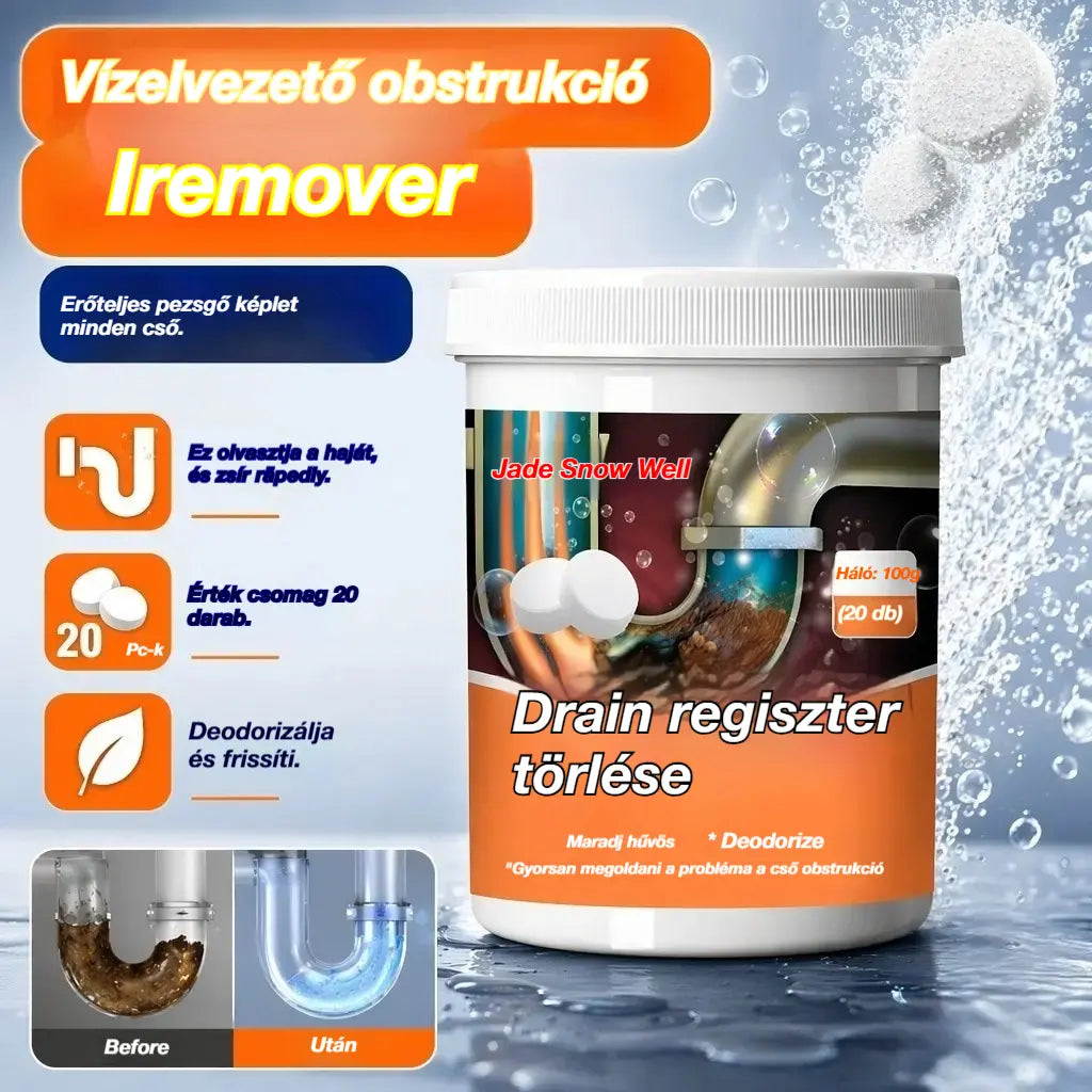 🔥50% KEDVEZMÉNY 【2 darab 9100 Ft】❤️ Hatékony pezsgőtisztító tabletták, amelyek gyorsan feloldják a zsíros haj okozta dugulásokat, kitisztítják a lefolyókat; szagtalanítóak és antibakteriálisak is.