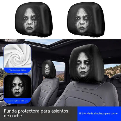 4 darabos szett, ára 7700 forint – vicces arckifejezésekkel díszített autósüléshuzatok.