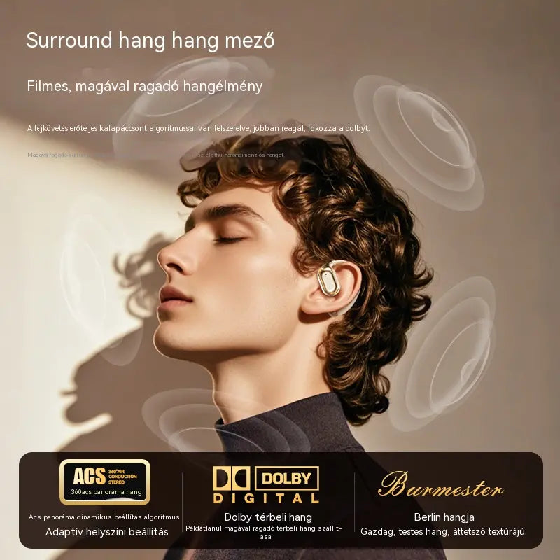 🔥【50% kedvezmény korlátozott ideig】🔋Vezeték nélküli Bluetooth fülhallgató beépített fülhorgos csontvezetés nélkül 🎙️🎧