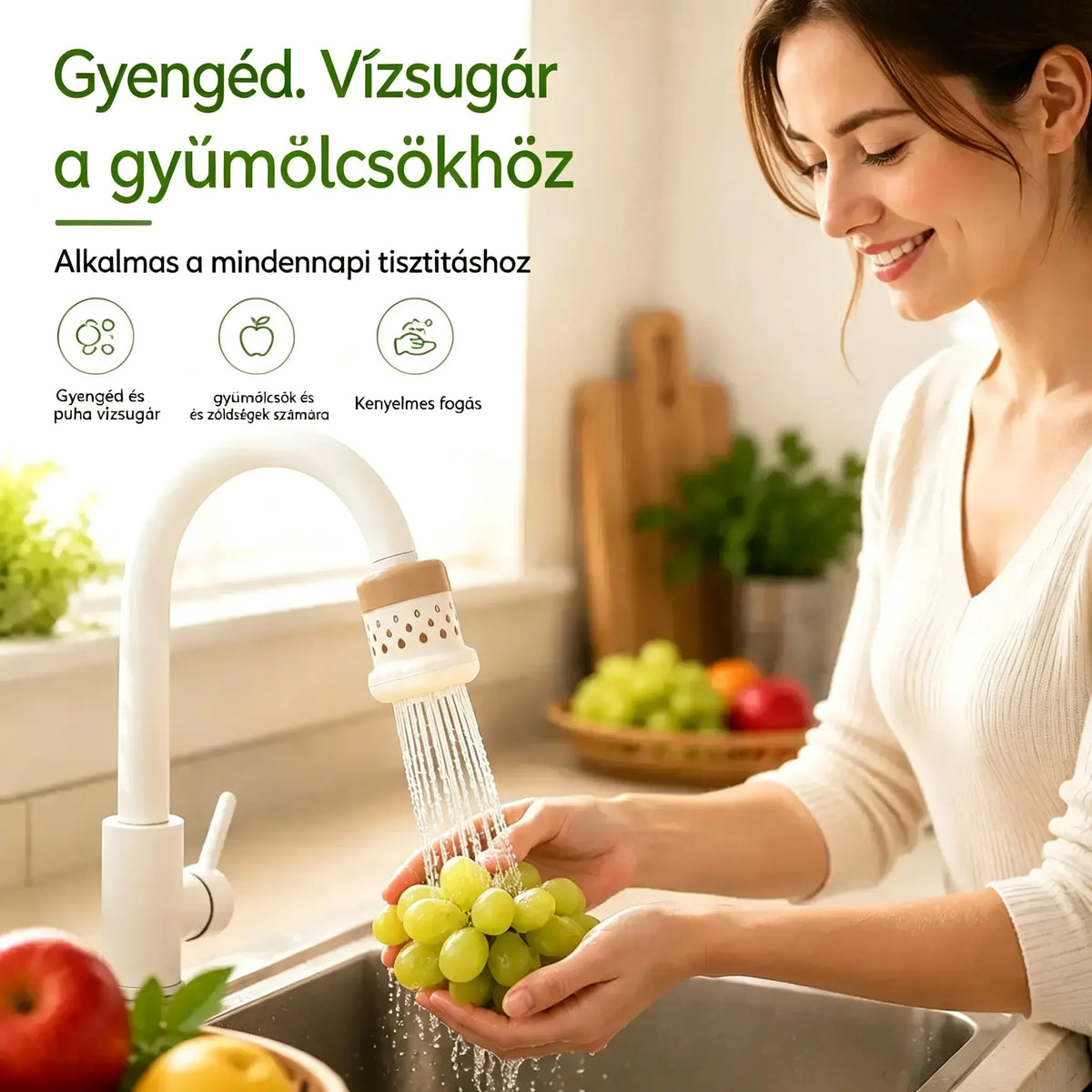 💦 Cseppmentes csapszűrő -360° – Takarítson meg vizet és mosson hatékonyabban