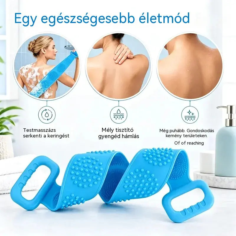 🔥Vásárolj 1-et, kapsz 1-et ingyen 🛁 Kétoldalas szilikon fürdőkesztyű – Extra hosszú testradír a könnyű háttisztításhoz