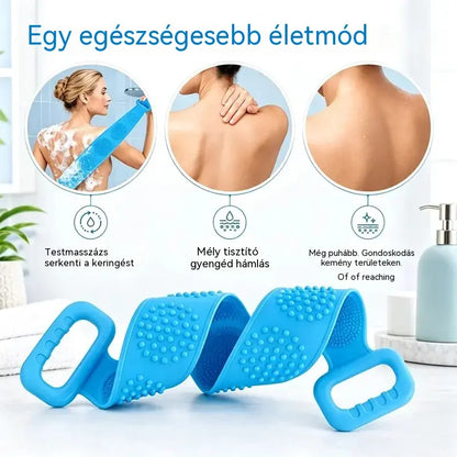 🔥Vásárolj 1-et, kapsz 1-et ingyen 🛁 Kétoldalas szilikon fürdőkesztyű – Extra hosszú testradír a könnyű háttisztításhoz