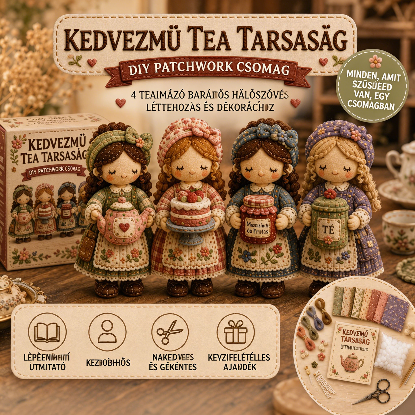 🎁Utolsó nap: Használd ki az 50% kedvezményt! 🧵Patchwork miniatűr készlet a Miniature World sorozatból.
