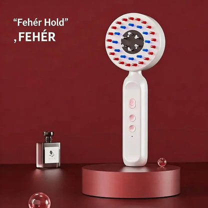 🙎‍♀️👍Piros és kék fényvezető folyékony mikroáramos spray hajnövekedéshez, vibráló elektromos masszázsfésű, fejbőr illóolaj, hajápoló készülék