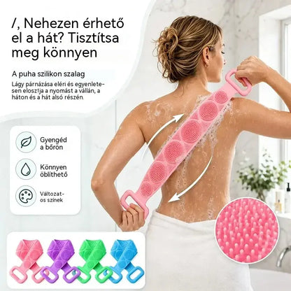 🔥Vásárolj 1-et, kapsz 1-et ingyen 🛁 Kétoldalas szilikon fürdőkesztyű – Extra hosszú testradír a könnyű háttisztításhoz