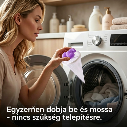 🌀 6 darabos csomag mindössze 9170 forintért ✨ Úszó mosógép szűrőháló — Hatékonyan felfogja a szöszöket, hajat és állatszőrt minden mosás során 🧺